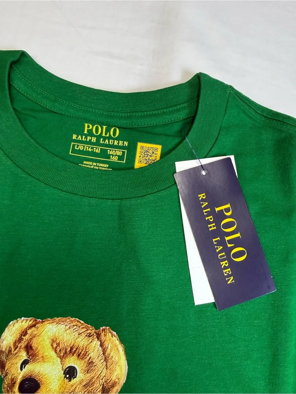 polo ralph lauren Boys Polo Bear Jersey Cotton Tee Sz L (14 - 16) short Sleeve